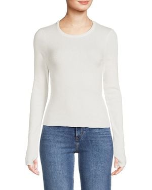 Chaser Brand Ribbed Long Sleeve T-Shirt - White