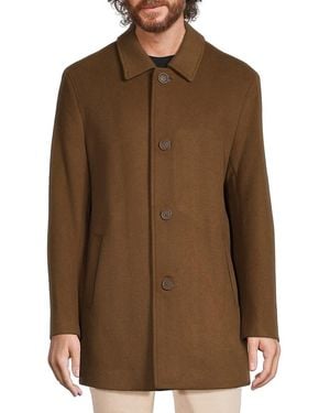 Cole Haan Wool Blend Topcoat - Brown