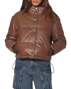 Walter Baker Jesse Leather Puffer Jacket - Brown