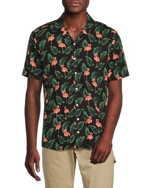 Blend Print Short Sleeve Camp Shirt - Green