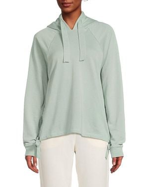 Andrew Marc Tie-Cuff Cotton-Blend Hoodie - Green