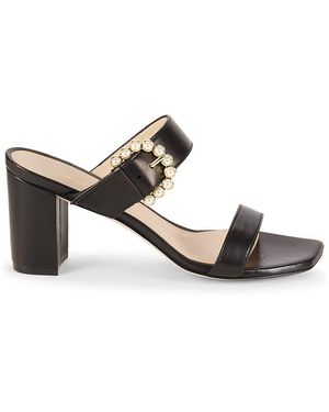 Stuart Weitzman Piper 75Mm Leather Block Sandals - Brown