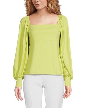 Susana Monaco Solid Balloon Sleeve Top - Yellow