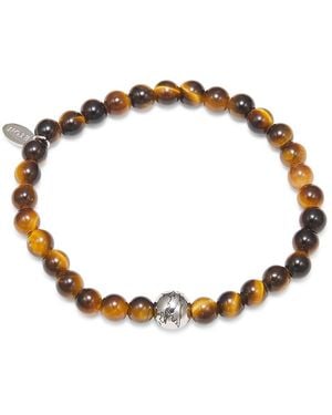 Eton Stainless Steel & Tiger Eye Beaded Bracelet - White
