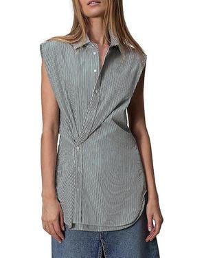 Rag & Bone Indiana Pinstripe Sleeveless Top - Gray