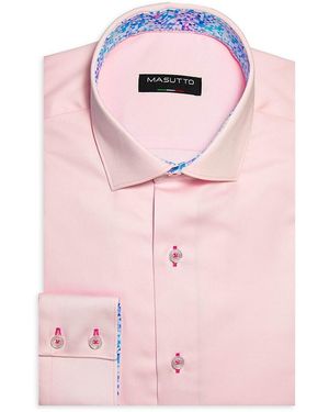 MASUTTO Classic Fit Solid Dress Shirt - Pink