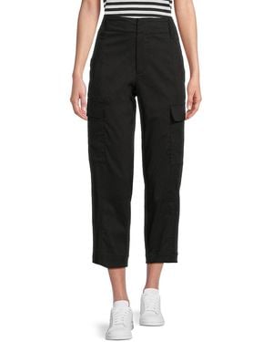 Calvin Klein Barrel Leg Cropped Cargo Trousers - Black