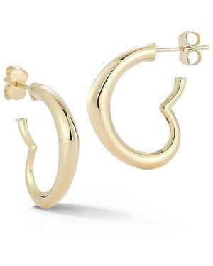 Saks Fifth Avenue 14K Puffed Heart Hoop Earrings - White
