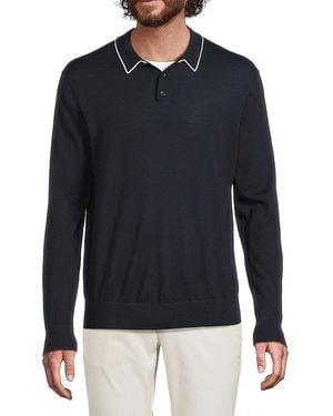 Onia Merino Wool Long-sleeve Polo Shirt - Blue