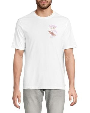 Scotch & Soda Floral Graphic Cotton T-Shirt - White