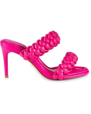 Alexandre Birman Francis 89Mm Braided Leather Stiletto Sandals - Pink