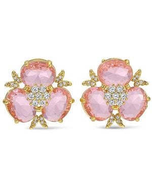Eye Candy LA Willow Goldtone & Cubic Zirconia Earrings - Pink