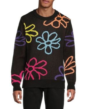 Wesc Leon Floral Crewneck Jumper - Black