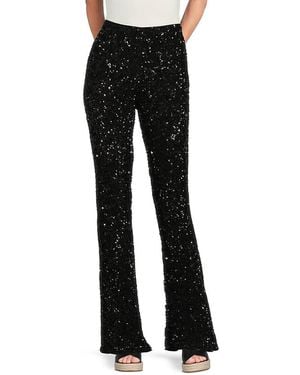 Alice + Olivia Sequin Bootcut Pants - Black