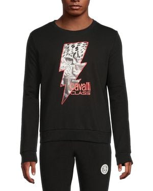 Cavalli Class by Roberto Cavalli Logo Graphic Sweatshirt - Black