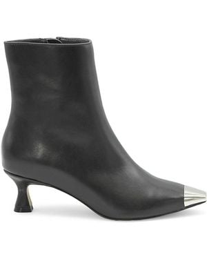 Adrienne Vittadini Geneva Cap Toe Heel Ankle Boots - Black