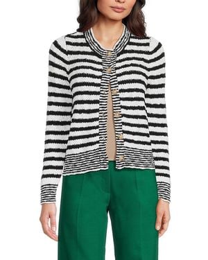 Design History Striped Cotton Blend Cardigan - Green