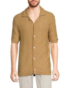 Karl Lagerfeld Johnny Collar Crochet Shirt - Natural