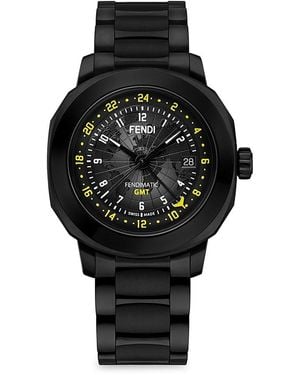 Fendi Selleria 42Mm Stainless Steel Bracelet Watch - Black