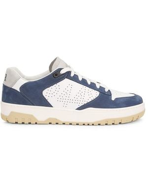 P448 Skate Suede Trim Perforated Leather Low-Top Trainers - Blue