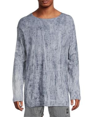 Yohji Yamamoto Cotton-Blend Crewneck Sweatshirt - Blue