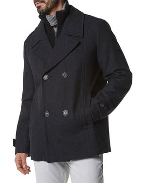 Andrew Marc Danton Melton Wool Blend Peacoat - Black