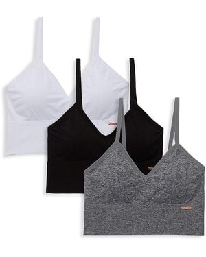 Danskin 3 Pack Seamless Lounge Bralettes - Grey
