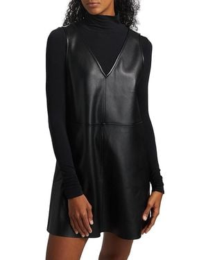 Toccin Malia Faux Leather Shift Minidress - Black