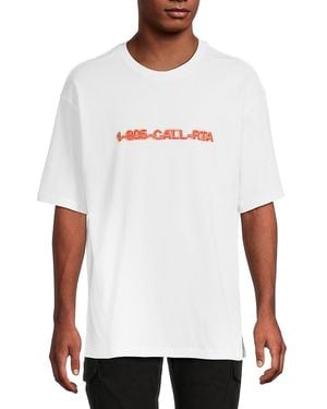 RTA Graphic Drop-Shoulder Cotton T-Shirt - White
