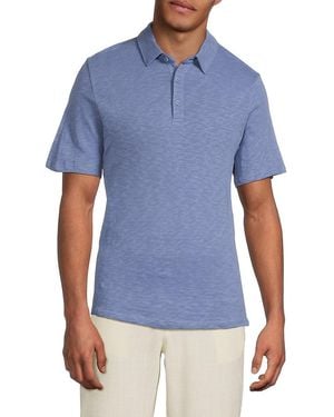 Onia Slub Textured Cotton Polo Shirt - Blue