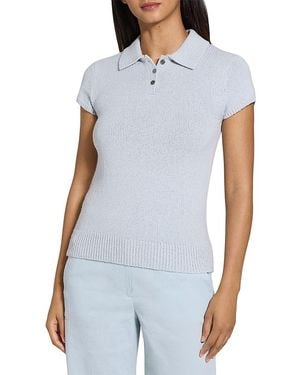 Theory Knit Cotton & Wool Polo - White