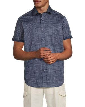 Robert Graham Roth Cotton Button-Front Shirt - Blue