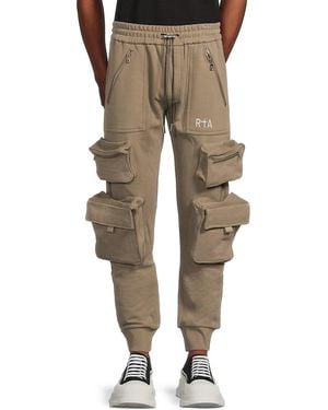 RTA Boxy Pocket Cotton Sweatpants - Natural