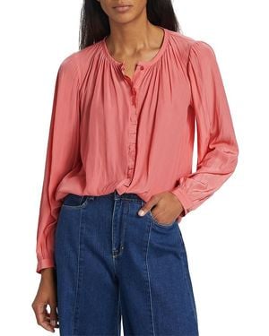 Ramy Brook Maria Satin Shirt - Red