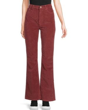 Current/Elliott High Rise Flare Corduroy Trousers - Red