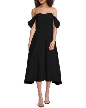 Giambattista Valli Off Shoulder Midi Dress - Black