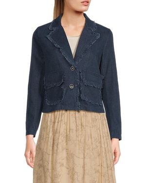 Wdny Fringe Cotton Jacket - Blue