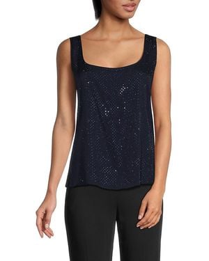 Kobi Halperin Nina Studded Stretch Silk Tank - Blue