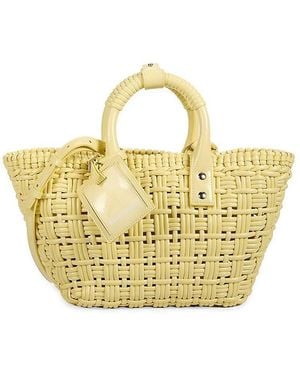 Balenciaga Woven Design Top Handle Bag - Metallic