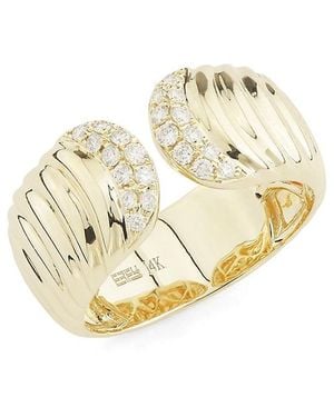 Effy 14K & 0.23 Tcw Diamond Ring - Metallic