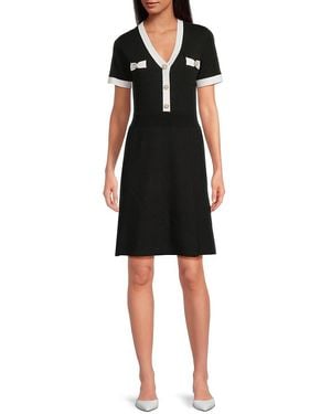 Karl Lagerfeld Contrast-trim Sweater Minidress - Black