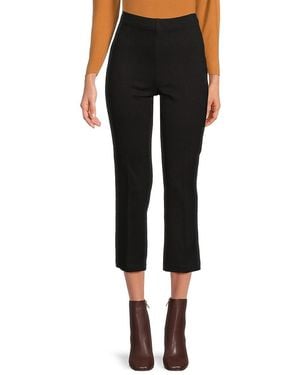 Saks Fifth Avenue Stella Flat Front Cropped Pants - Black