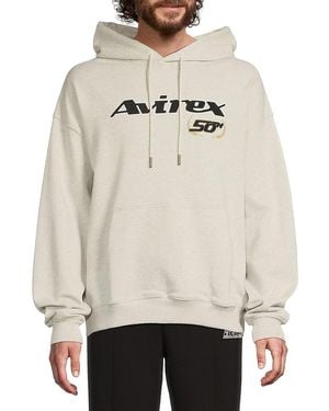 Avirex Logo Pullover Hoodie - Natural