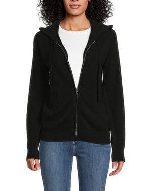 Saks Fifth Avenue 100% Cashmere Full Zip Hoodie - Natural