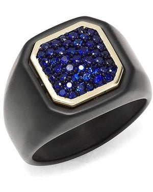 Effy 14K, Ceramic & Sapphire Ring - Blue