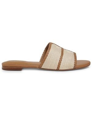 Marc Fisher Zuri Leather Slide Sandals - White