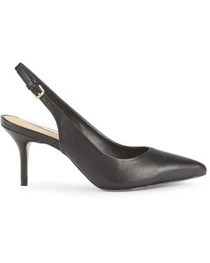 Saks Fifth Avenue 70Mm Leather Slingback Court Shoes - Metallic