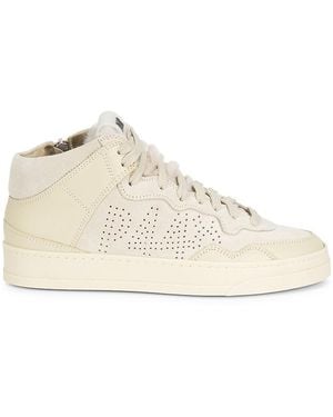 P448 Bali Faux Fur Trim Leather Sneakers - Natural