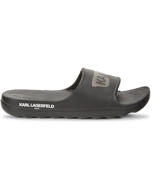 Karl Lagerfeld Embossed Logo Slides - Brown