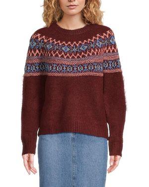 Lea & Viola Fair Isle Crewneck Jumper - Red
